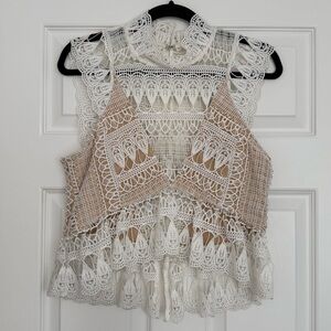 Gab & Kate Crochet Lace Blouse